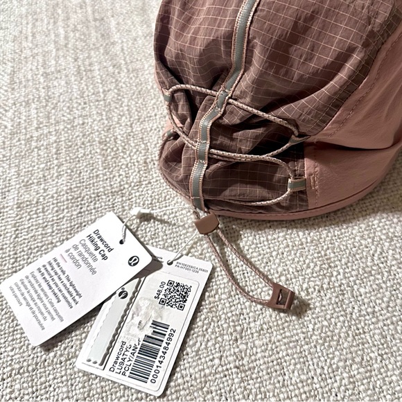 New LULULEMON Drawcord Hiking Cap Rose Pink Clay Hat Moisture Wicking Size S/M - Picture 9 of 16